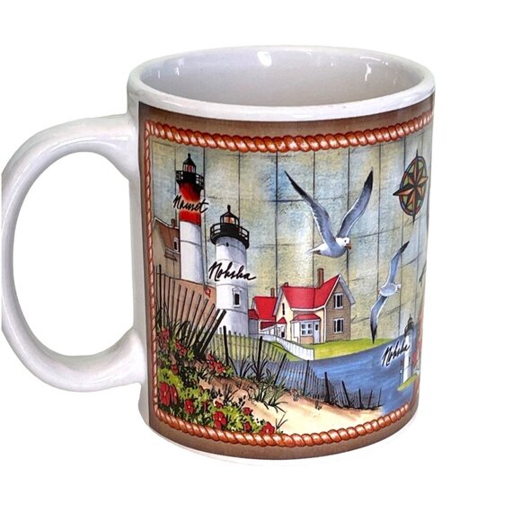 Lighthouse Mug Cape Cod and Area Map Coffee Tea Hot Chocolate 3.75" - Picture 1 of 7